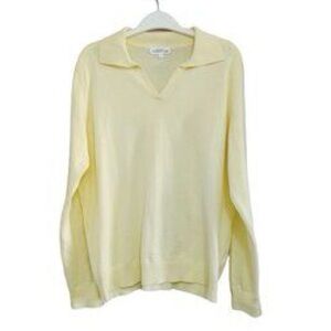 Northern Reflections Light Yellow V-Neck Polo Sweater